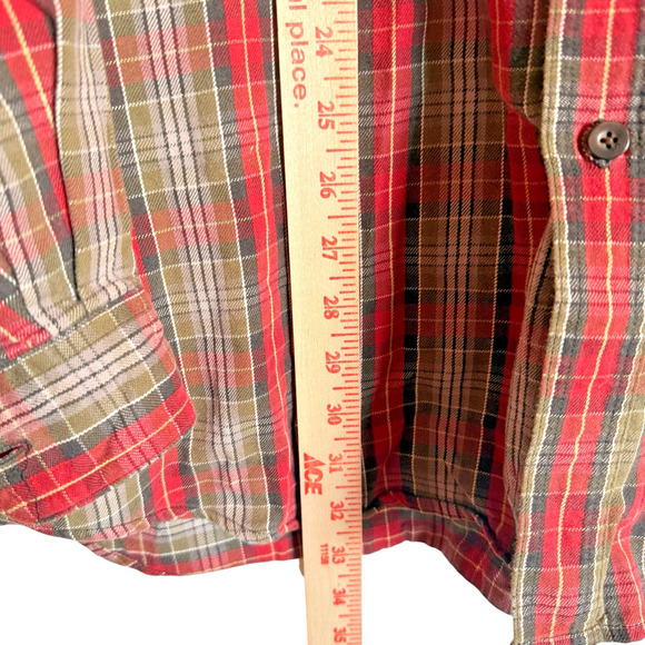LL Bean Sz XLT Plaid Button Down Shirt‎ Outdoor Cabincore Preppy - Picture 11 of 16